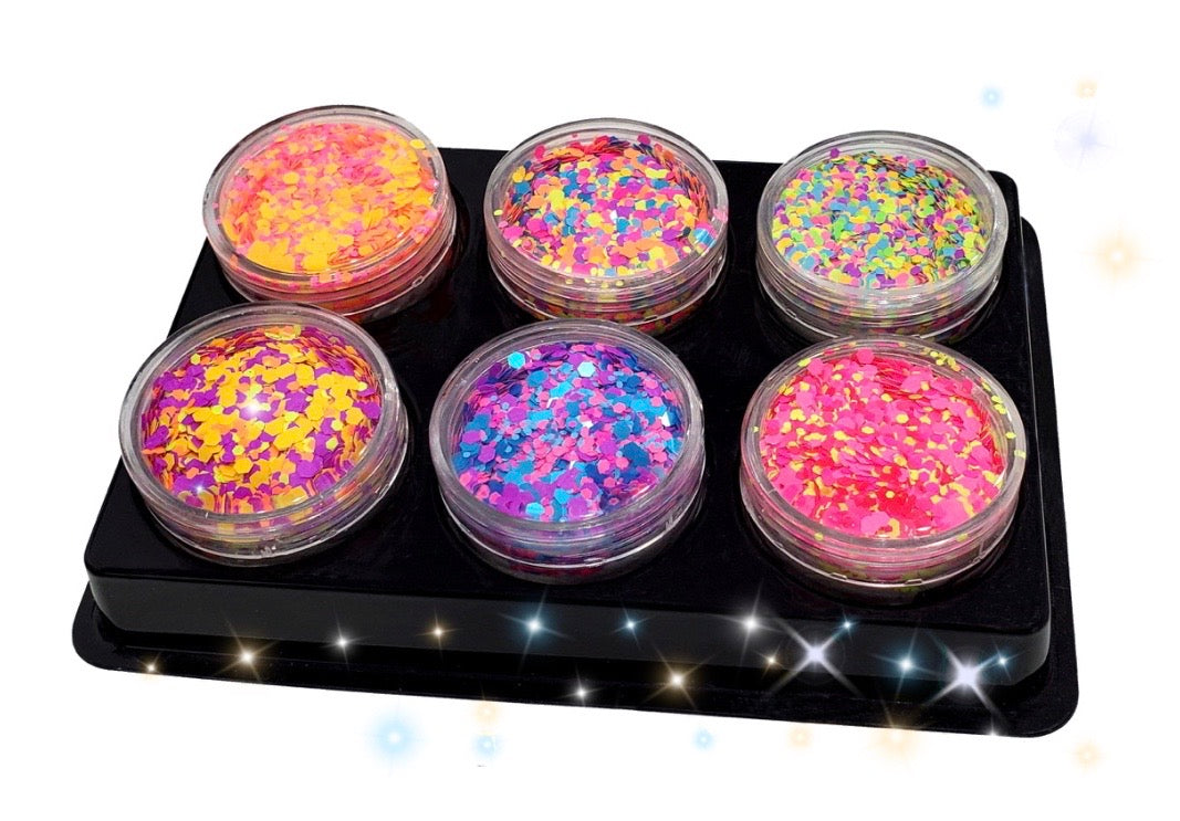 Inked Doll Cosmetics - "NOCTURNAL HORIZON" *UV/BlackLight* Festival FunFetti