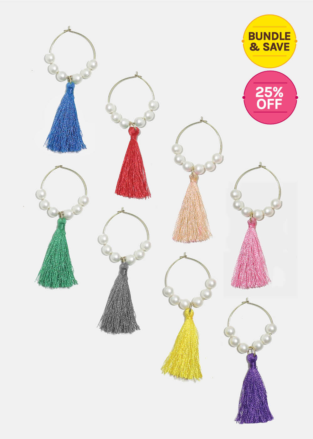 Beaded Tassel Wine Glass Marker Charms