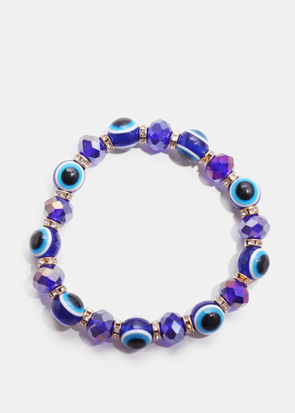 Dark Colored Evil Eye Bead Bracelet