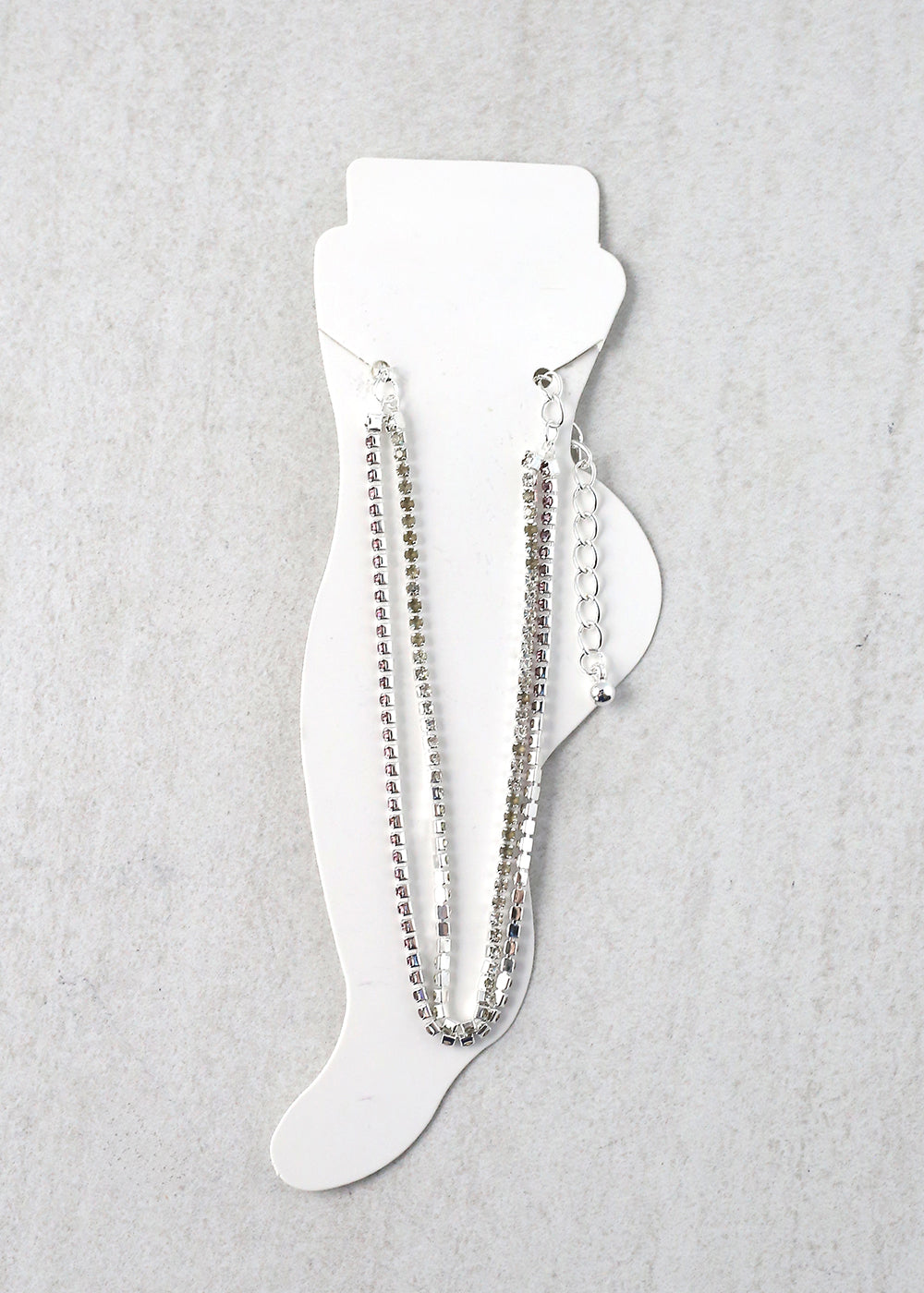 2-Layered Rhinestone Anklet