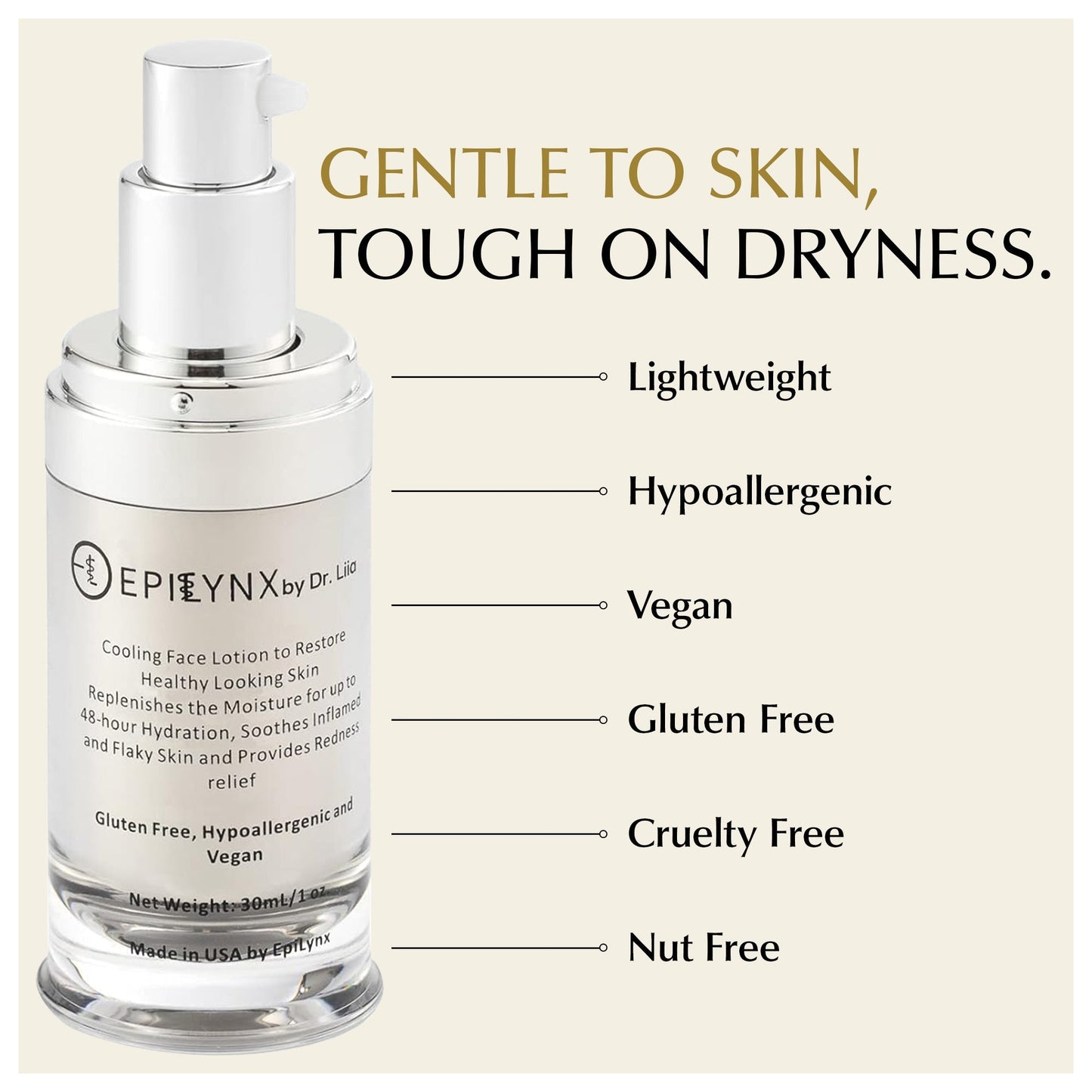 EpiLynx - Face Moisturizer for Sensitive and Dry Skin - Lightweight