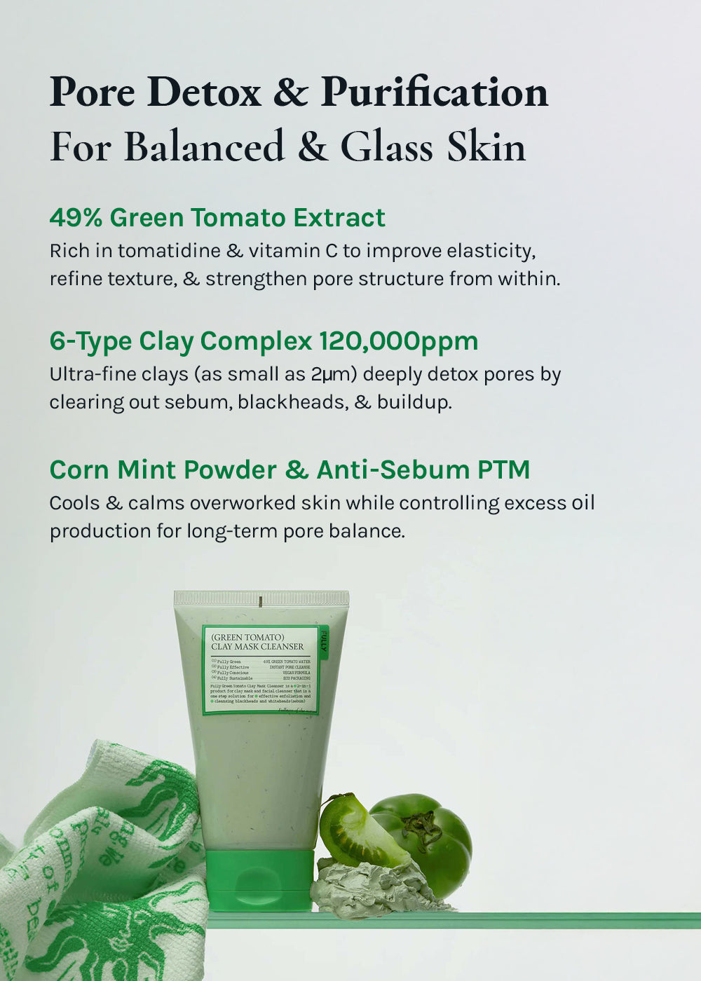 FULLY Green Tomato Clay Mask Cleanser 120ml