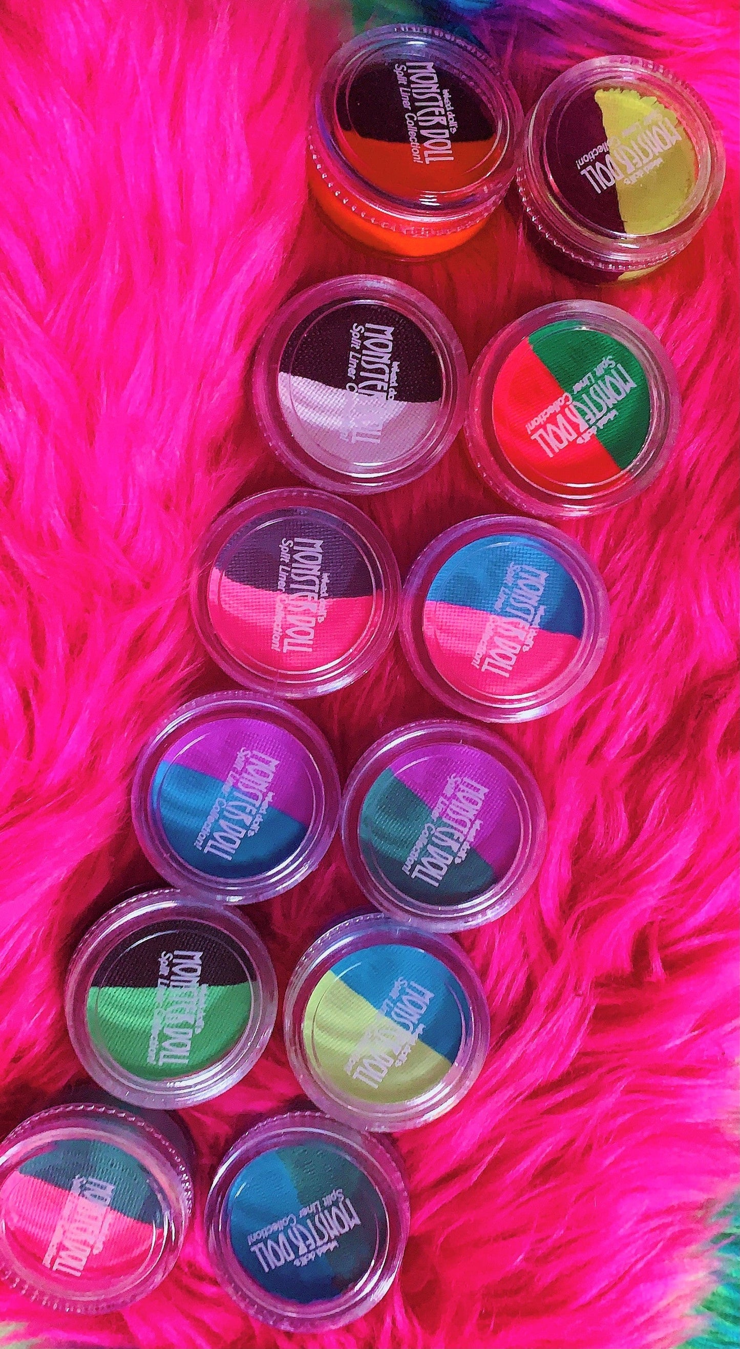 Inked Doll Cosmetics - (HUGE!) Monster Doll RIVER STYXX *UV Neon Pastel* SPLIT LINER/FACE/BODY PAINT