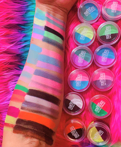Inked Doll Cosmetics - (HUGE!) Monster Doll RIVER STYXX *UV Neon Pastel* SPLIT LINER/FACE/BODY PAINT