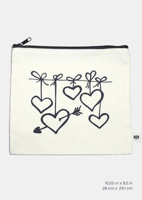 AOA Large Canvas Bag - Heart of Hearts