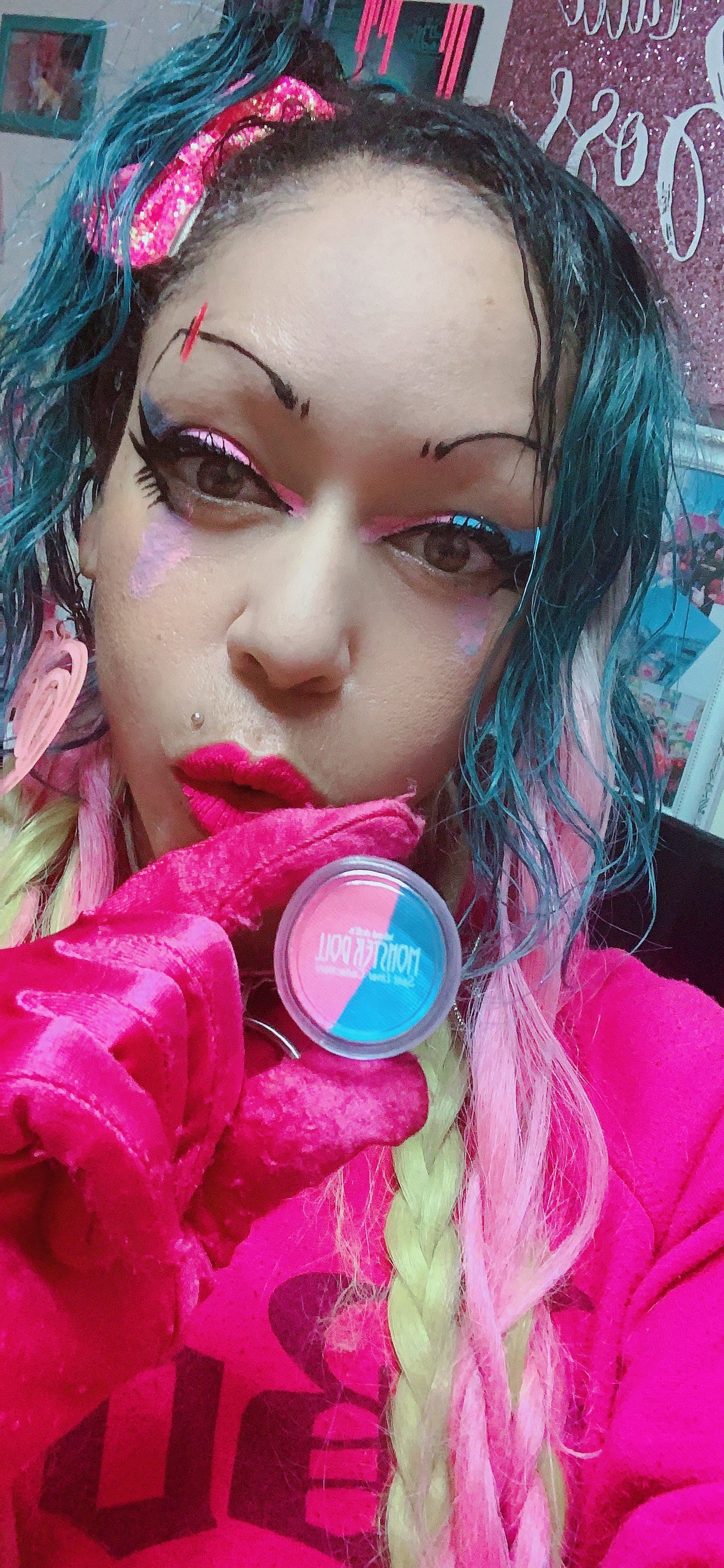 Inked Doll Cosmetics - (HUGE!) Monster Doll RIVER STYXX *UV Neon Pastel* SPLIT LINER/FACE/BODY PAINT