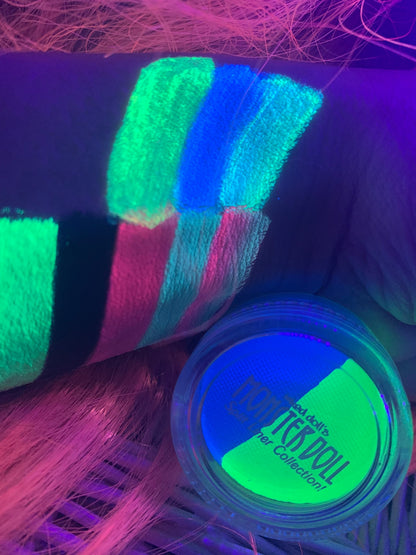 Inked Doll Cosmetics - (HUGE!) Monster Doll LAGOONA BLUE *UV Neon Pastel* SPLIT LINER/ FACE BODY PAINT