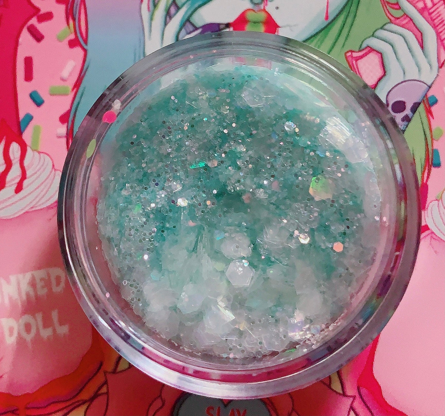 Inked Doll Cosmetics - MINT CRYSTALS Chunky GlamDoll Glitter