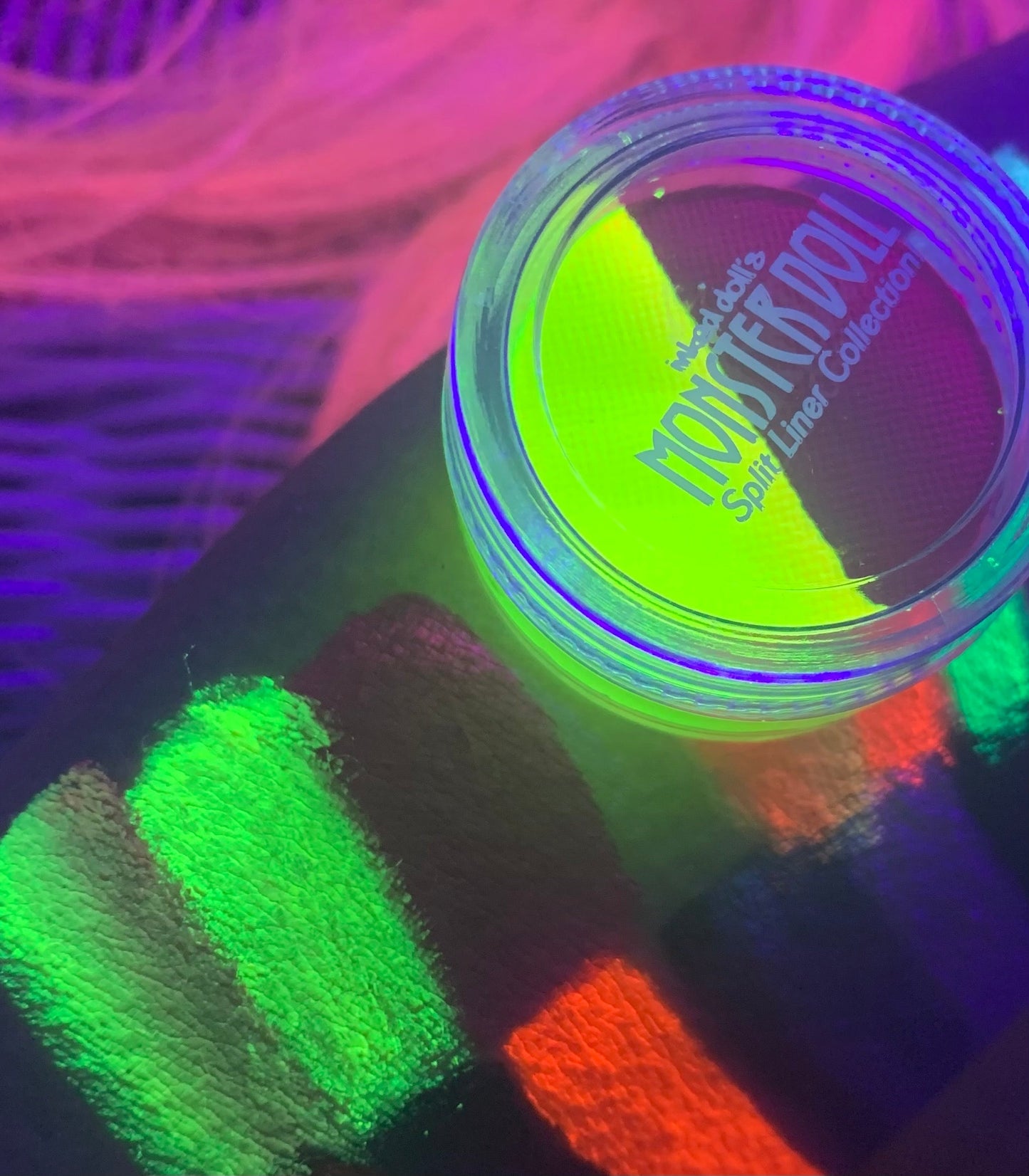 Inked Doll Cosmetics - (HUGE!) Monster Doll MOANICA D'KAY *UV Neon Pastel* SPLIT LINER/FACE/BODY PAINT