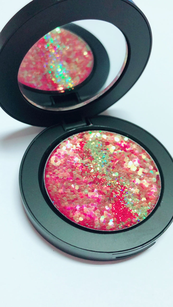 Inked Doll Cosmetics - "RED DRAGON !" Single Pressed Glitter Palette