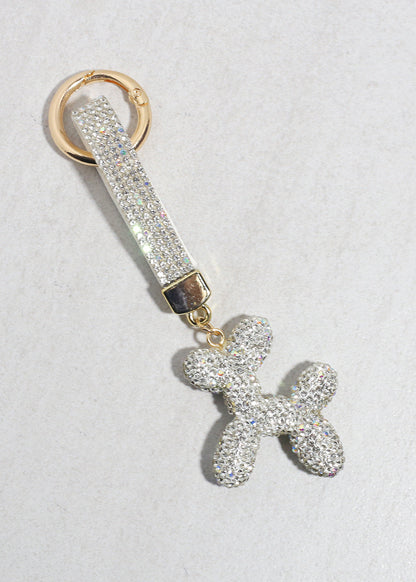 Glam Pup Rhinestone Keychain
