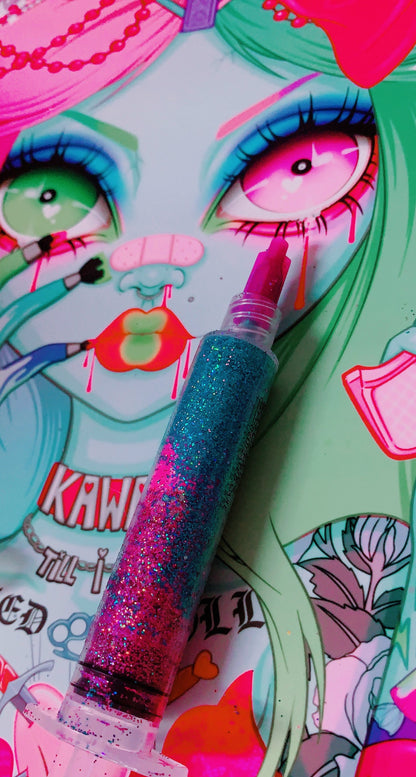 Inked Doll Cosmetics - SAPPHIRE BERRY GlamDoll Glitter Syringe