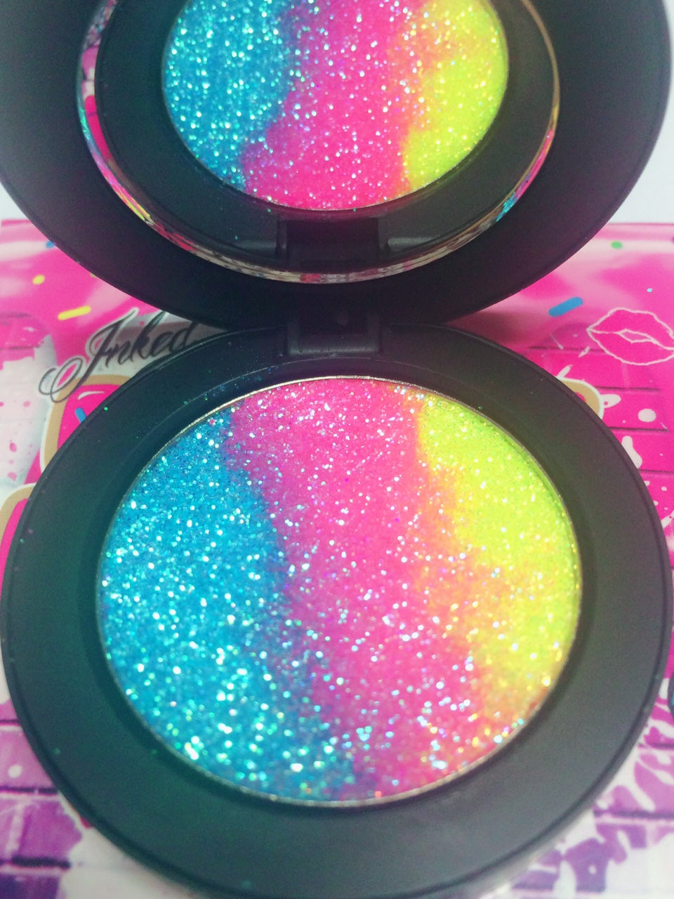 Inked Doll Cosmetics - *TROPICAL SLUSHY !* Iridescent Glitter Pressed Single!