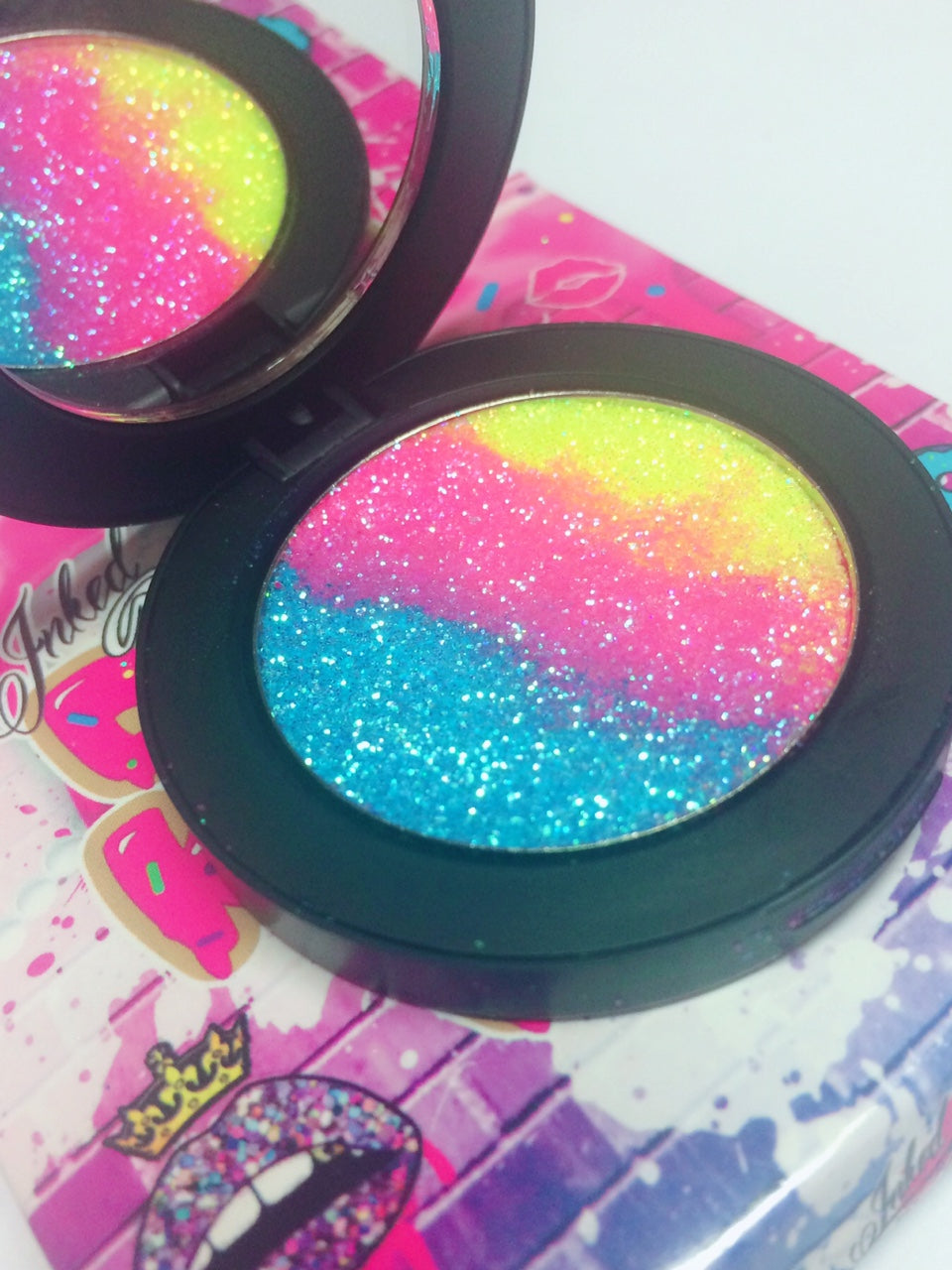 Inked Doll Cosmetics - *TROPICAL SLUSHY !* Iridescent Glitter Pressed Single!