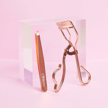 Rosegold Eyelash Curler and Tweezer Set